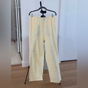 Zara Light Yellow Casual Pants M